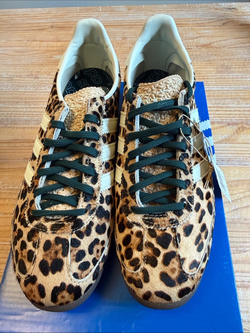 adidas original SL 72 Women’s Leopard Print Sneakers in Cream & Brown - Picture 3 of 8